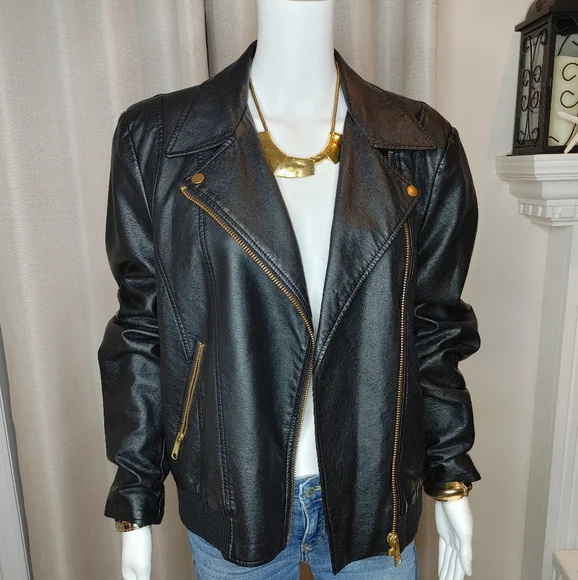 Free People Modern Vegan Bomber, Black L - Picture 5 of 14